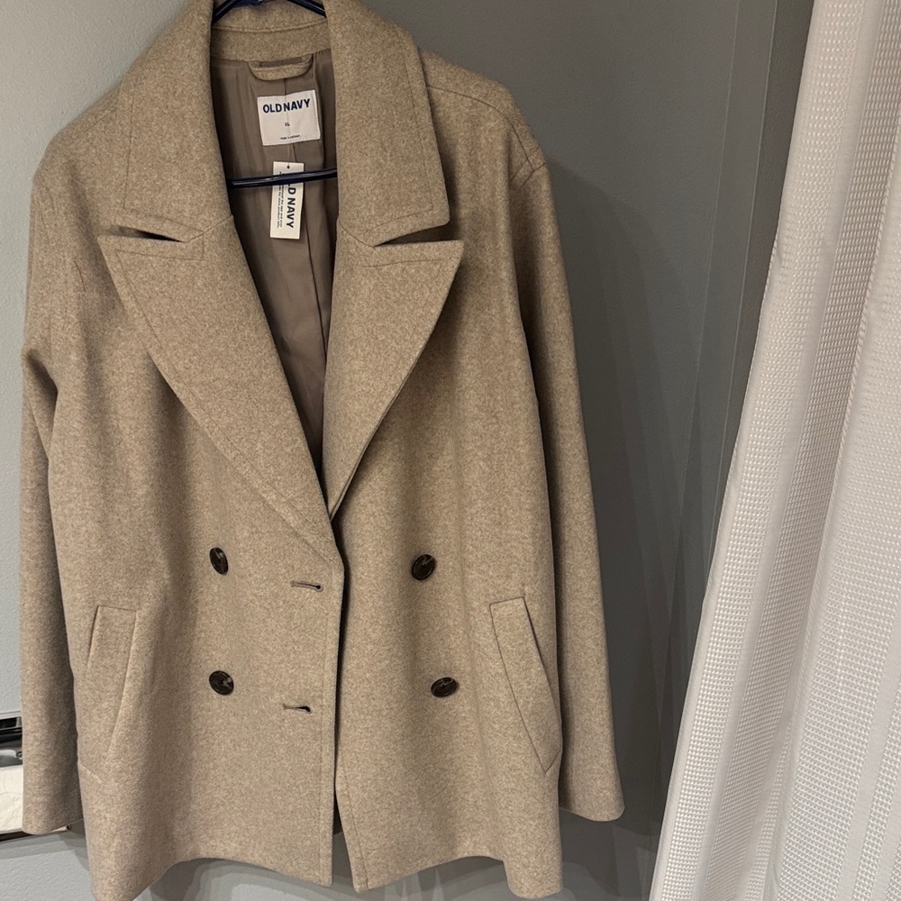 Old Navy Women's Classic Beige Pea Coat